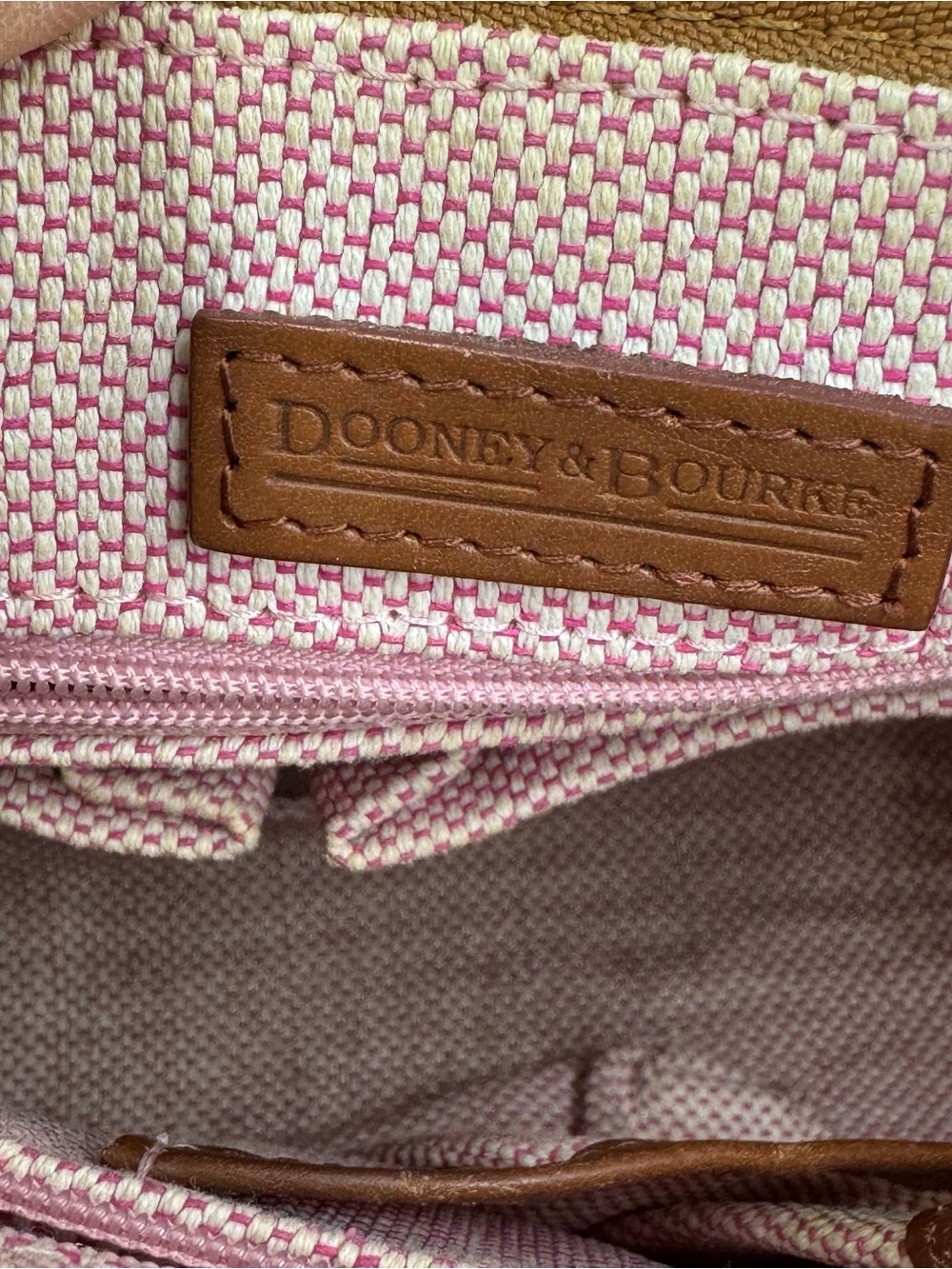 Dooney & Bourke Gray Logo Barrel Shoulder Bag with Brown Trim - Picture 5 of 9